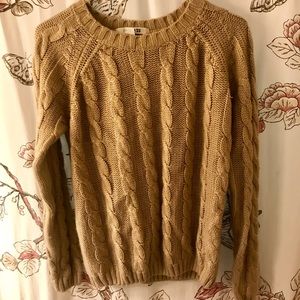 F21 Tan Cableknit Sweater